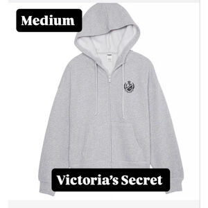PINK Victoria's Secret grey medium NWTS women hoodie zip up